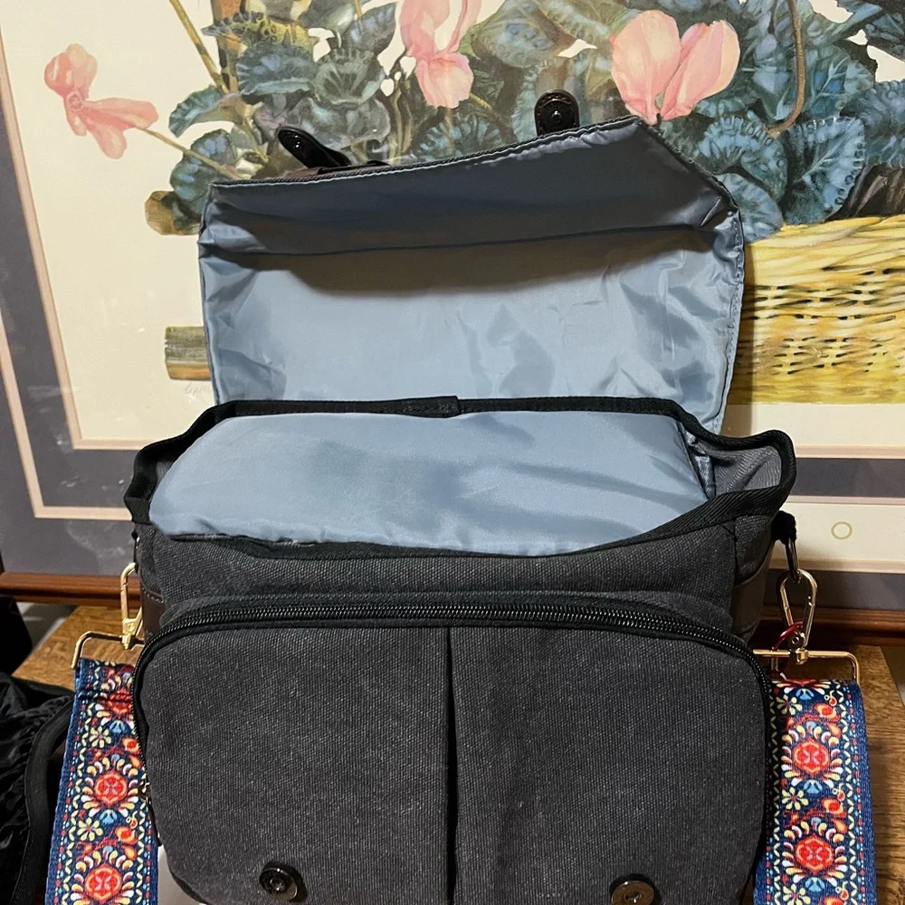 Stylish Brown and Blue Men's Bag